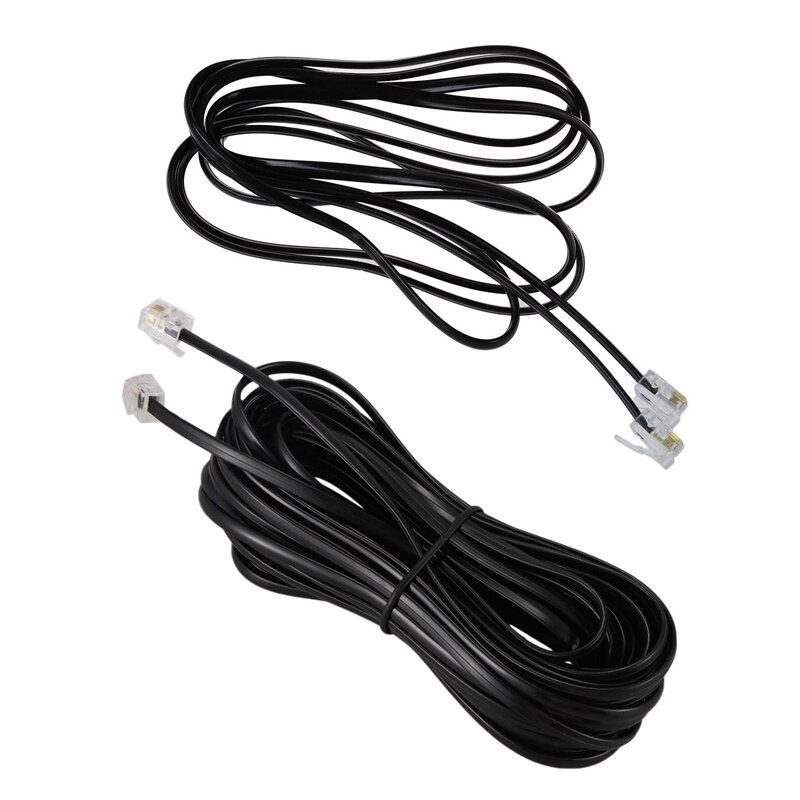 2 pces rj11 6p4c telefone cabo adsl modem, 2 metros & 10 metros