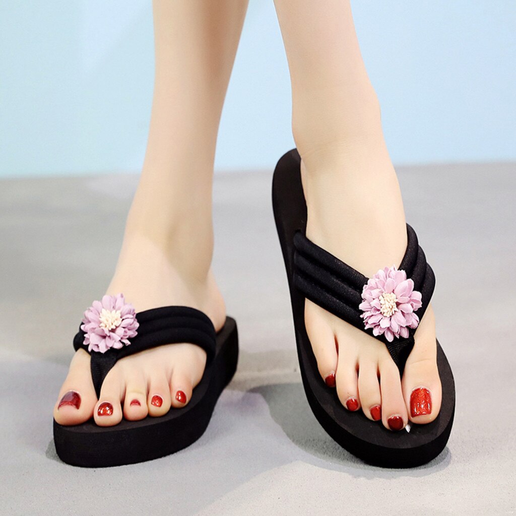 Tongs à Clip pour femmes, style bohème, antidérapantes, chaussures de plage, tendance