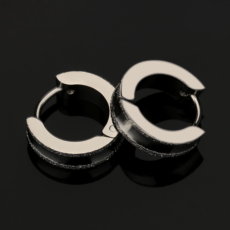 1Pair Men&#39;s Hoop Earrings Small Creoles Titanium 316L Surgical Steel Silver Gold Black 4x13mm Anti-allergic Punk Jewelry