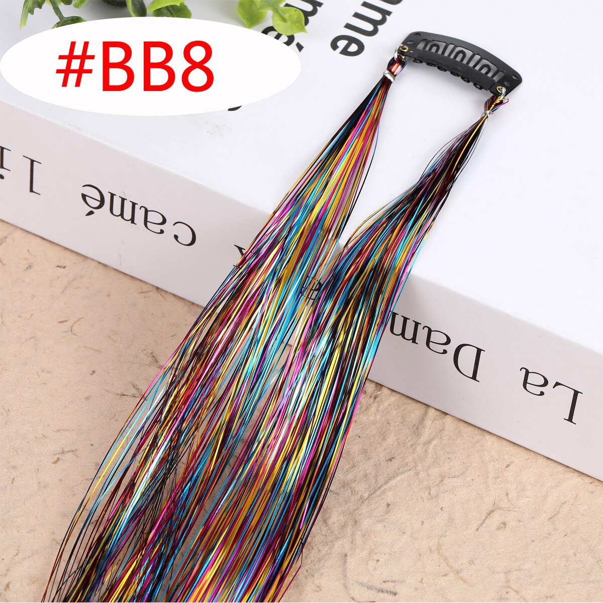 20 Colors Long Straight Hair Tinsel Bright Hair Extention Glitter Clip Hairpiece Sparkling Shiny Clip In Hair Tinsel Tools: 1pc colorBB8