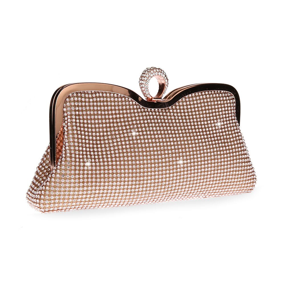 Vintage Kralen Avondtasje Geborduurde Tas Diamant Lovertjes Clutch Bruid Tas: Champagne