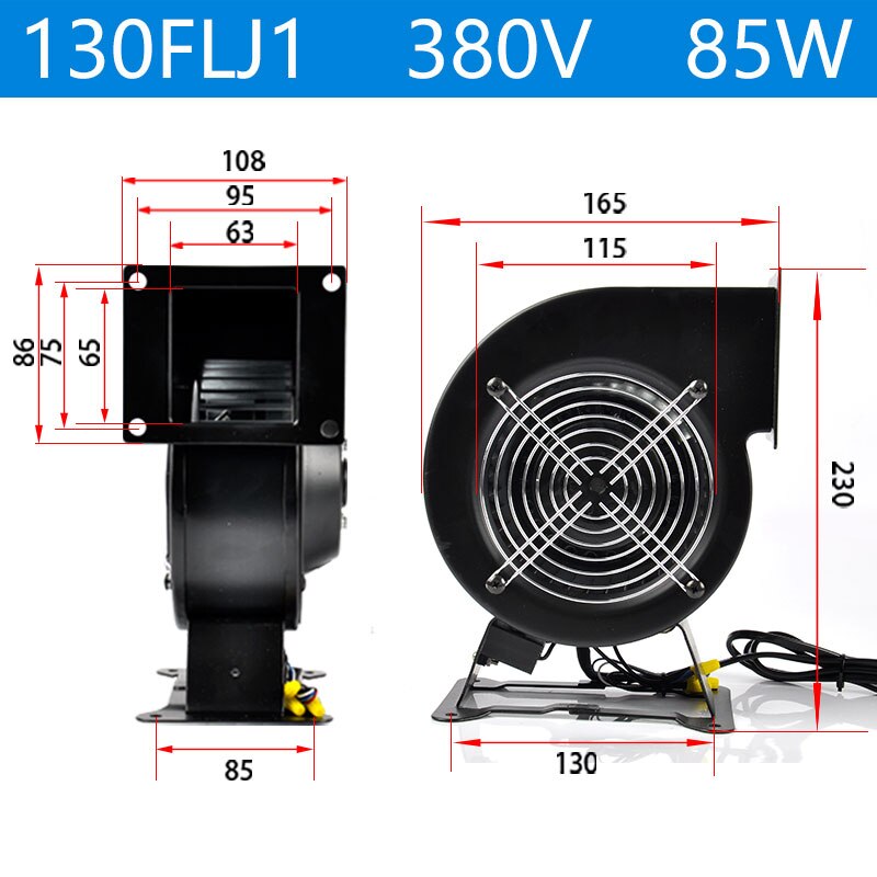 130 flj 1 effektfrekvens centrifugal ventilator 220v/380v 85w blæser blæser ac-centrifugal ventilator centrifugal blæser: 130 flj 1-380v 85w
