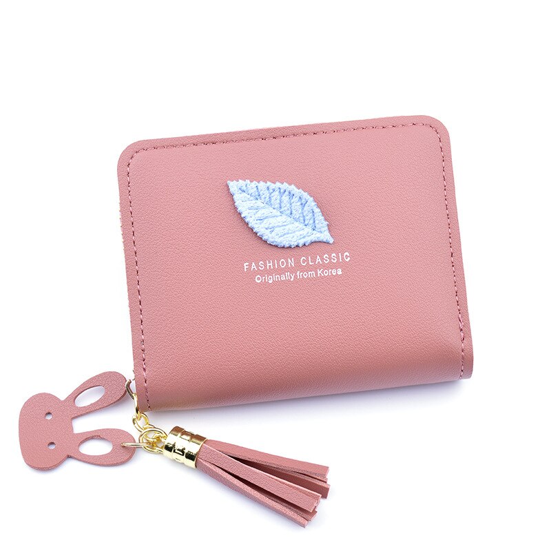 SUQI petit portefeuille dames court fermeture éclair feuille Walllet coréen école étudiant fille Mini porte-monnaie porte-carte walet pour les femmes