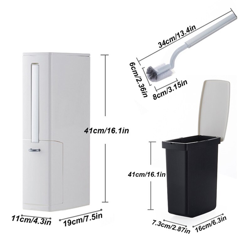 6L Eco-friendly Plastic Bathroom Trash Can with Toilet Brush Waste Bin Dustbin Garbage Bucket Bathroom Cleaning Tools With Bags