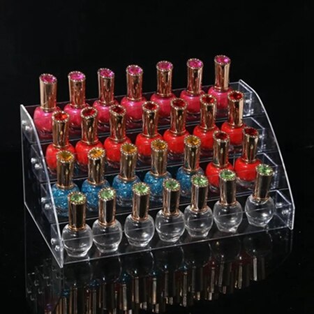 Nagellack Lagerung Regal Gestell transparent Acryl Nagellack Ausstellung Zauberstab Regal Heimat Deko 2-7 Schichten mehrschichtig verwöhnen: 4 Schicht