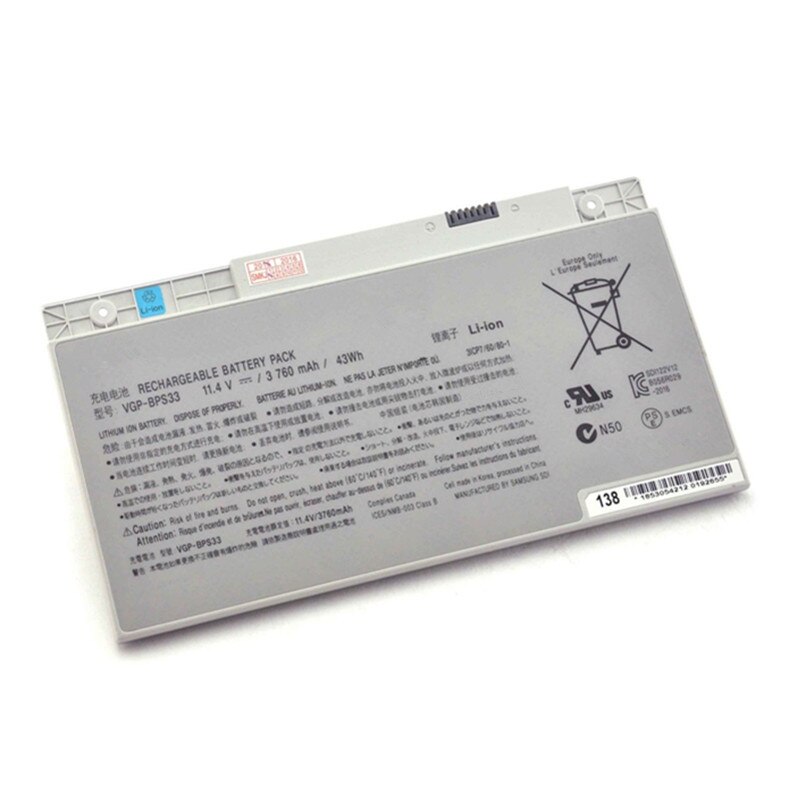 7XINbox 11.4V 43wh Original Laptop Battery VGP-BPS33 BPS33 For Sony SVT-14 SVT-15 T14 T15 Touchscreen Ultrabooks VGPBPS33