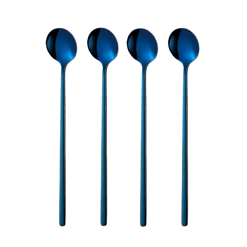 304 kaffeskjeer i rustfritt stål, iskremskje, juice, te, metallskjeer, røreskje, servise, langt skaft, teskje, dessertskje: Klar