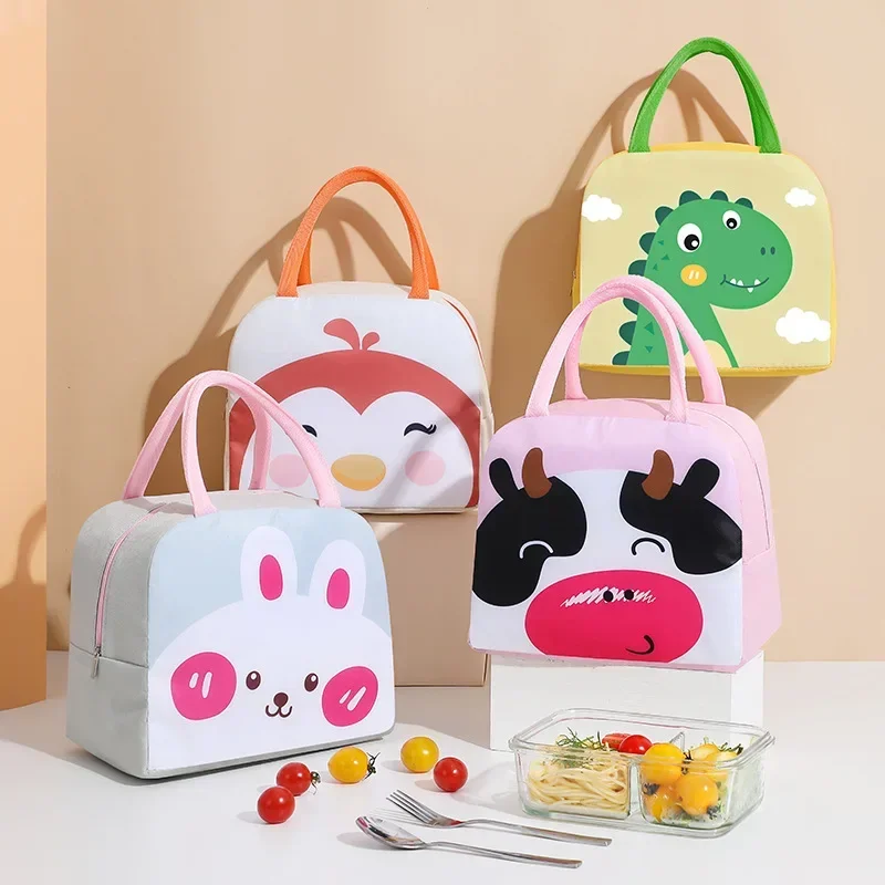 Cartoon Lunch Bag Portable Insulated Thermal Lunch Box Picnic Supplies Bags Milk Bottle For Women Girl Kids Children