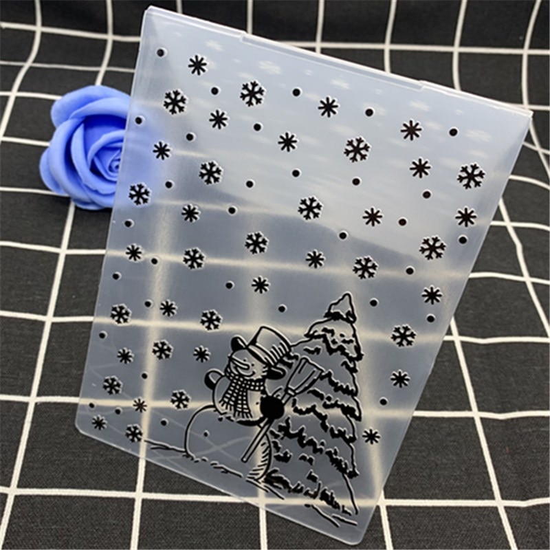 Christmas Embossing Folder DIY Card Papercraft Scrapbooking Decor Template Diary