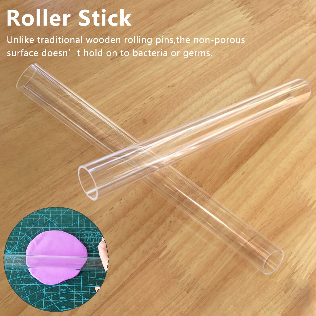 20cm de jantar acessórios da cozinha artesanato moldagem ferramenta rolamento oco acrílico rolo escultura polímero argila pressão vara