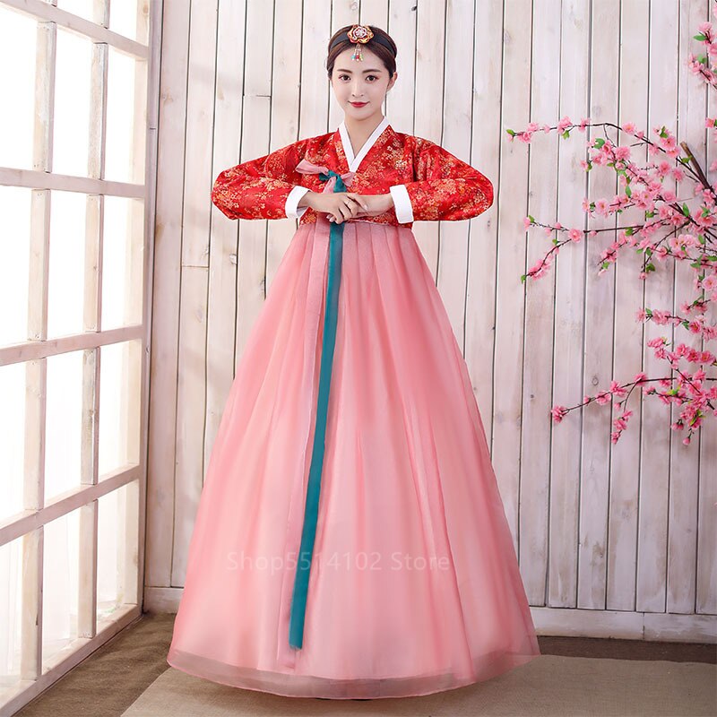 Women Traditional Korean Hanbok For Woman Noble Royal Court Princess Dresses Female Embroidery Party Stage Dance Costume: Color4 / M