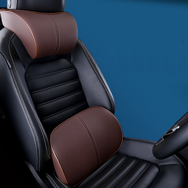 Poduszka podtrzymująca siedzisko na szyję głowę samochodu dla Mercedes Benz W204 W203 CLA Clase A B C W176 Vito W205 AMG W213 W212 W176 W177: Headrest Waist brązowy