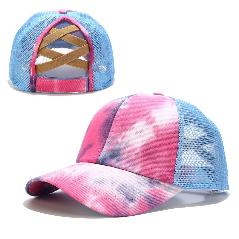 Gorra de béisbol con coleta para mujer, gorro de béisbol con estampado de coleta, Cierre trasero, malla transpirable, estilo Hip Hop,