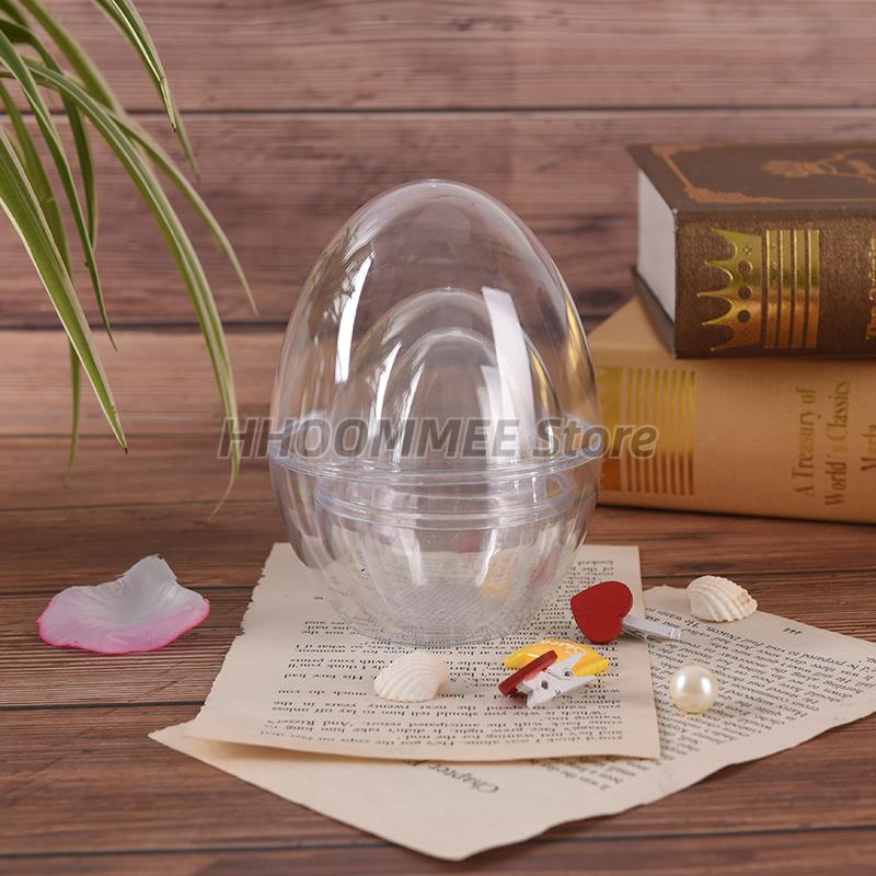 Décorations en forme d'oeuf en plastique Transparent, 1 pièce, trémies de noël, ornement boule suspendue, fournitures de fête pour enfants