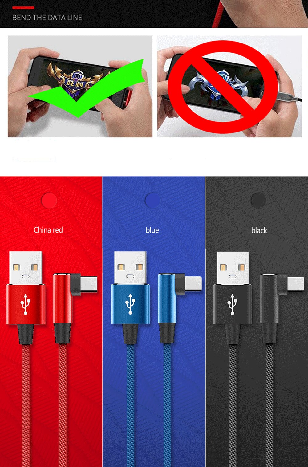 Usb Type C Kabel Voor Samsung Note 8 S8 Xiaomi Mi 90 Graden Mobiele Telefoon Type C Kabel Snel Opladen kabel Usb C Lader Kabel