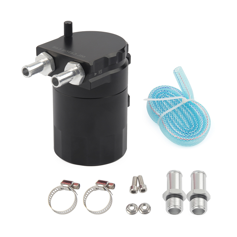Tanque de captura de aceite de aluminio para coche, bote Universal de 300ml, Estilo Universal: Negro