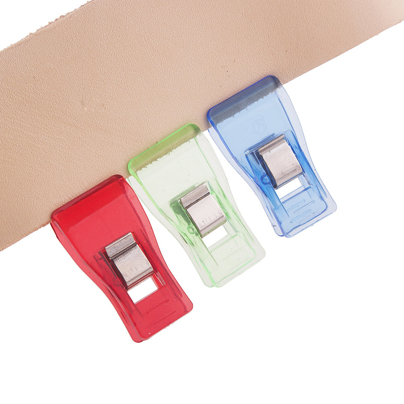 Pinces à vêtement en cuir Transparent, ensemble de 50 pièces, mélange multicolore, Clip de fixation, outil de couture, grande