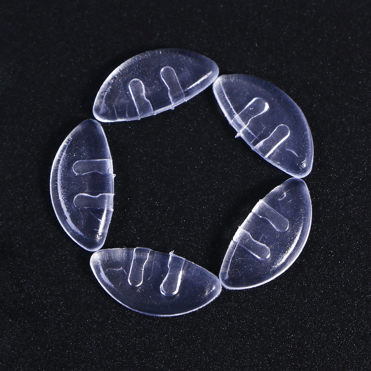 10 Pairs of Silicone Bridge Nose Pad Anti-slip Push-In Soft Silicone Nose Pads for Eyeglasses Glasses (Transparent)