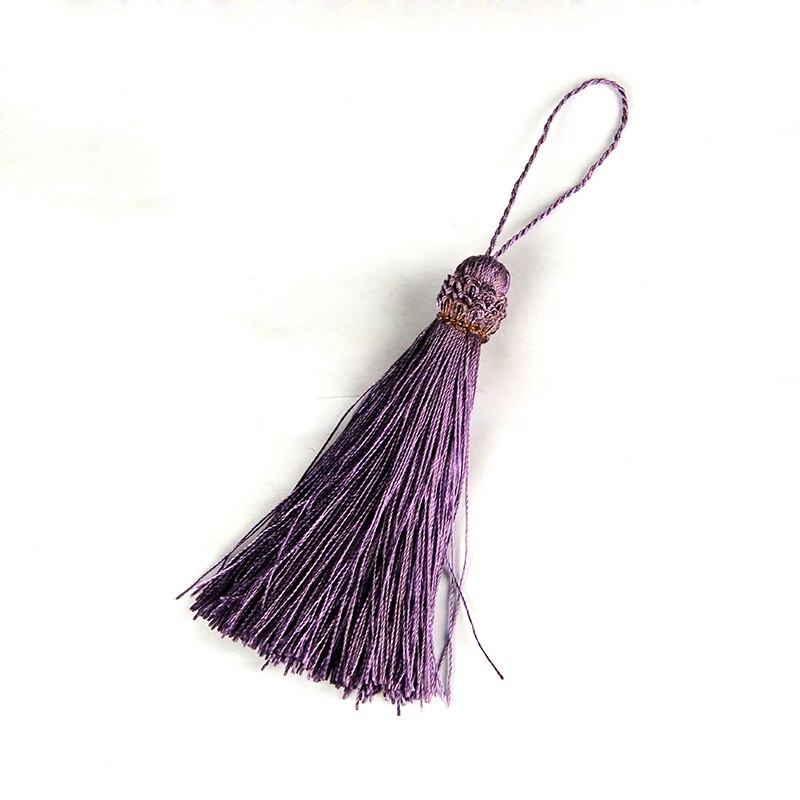 2Pcs Hanging rope Silk Tassels fringe sewing bang tassel trim key tassels for DIY Embellish curtain access: Purple