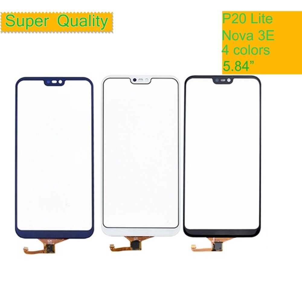 P20 lite voor huawei  p20 lite nova 3e touchscreen touch panel sensor digitizer voor glas buitenkant touchscreen geen lcd 5.84 "