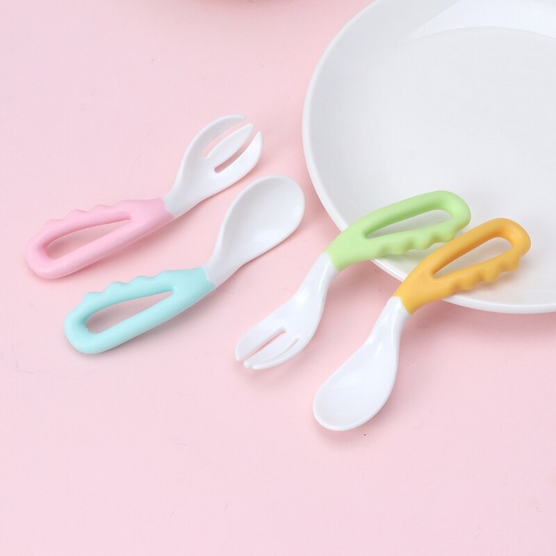 1 setti vauvan lusikka haarukkasarja astiasto turvalliset ruokintatarvikkeet bpa ilmaisia turvavälineitä lapsille vauvan lusikkahaarukka 2 kpl setti