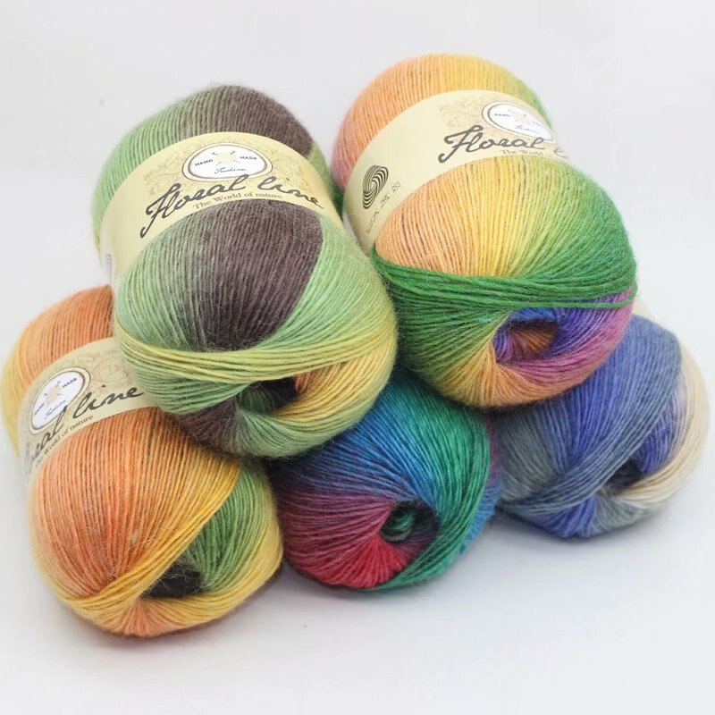 400g/set Colorful wool yarn Hand-Knitting Thread Scarfes silk natural