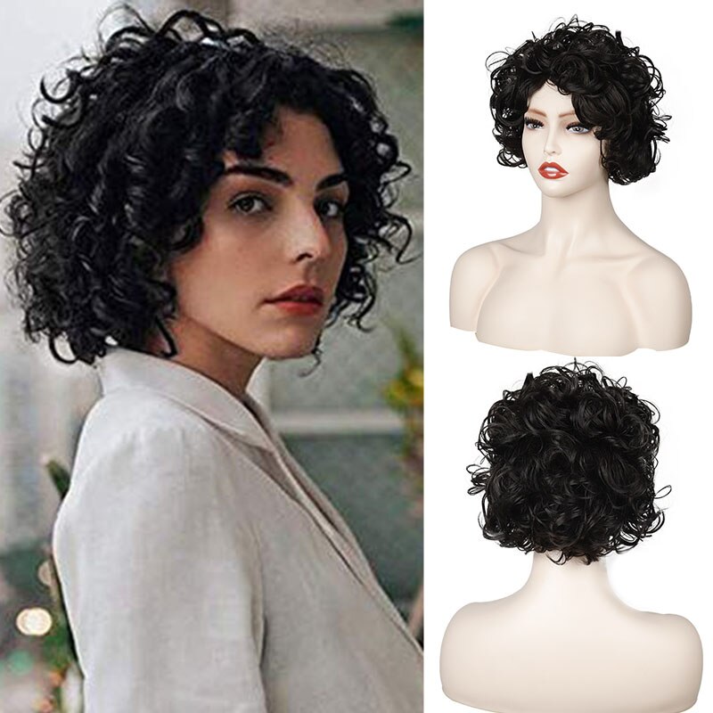 Synthetic Wig Wig Female Short Curly Hair Fluffy Natural Hair High Temperature Silk Transform Styling Wig