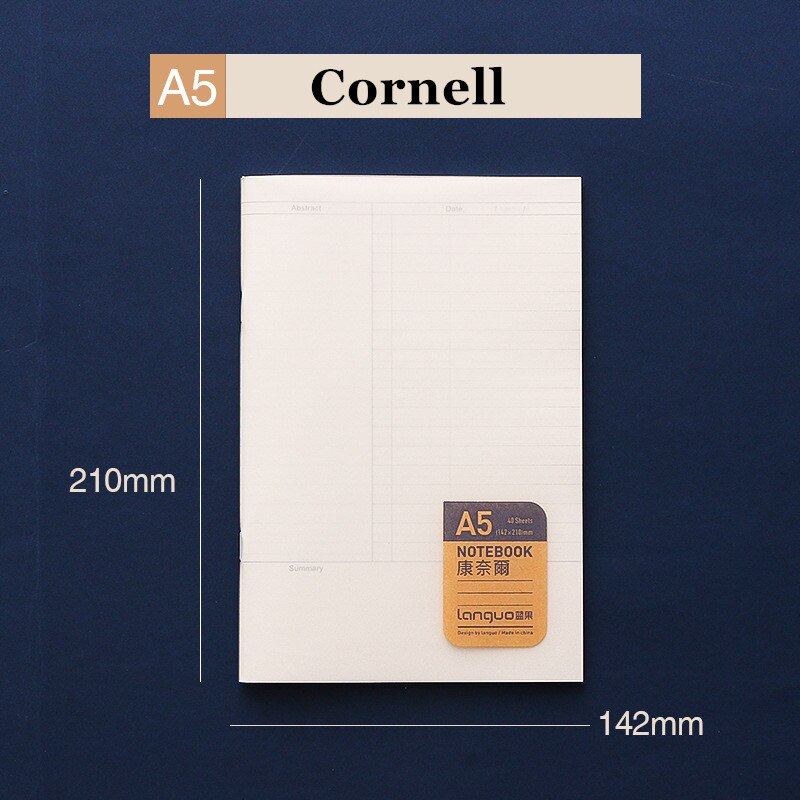 Cuaderno A5 Journal Soft PP Cover Grid Dot Cornell Note Book planeador diario semanal Notpad útiles escolares para estudiantes viajeros: Cornell