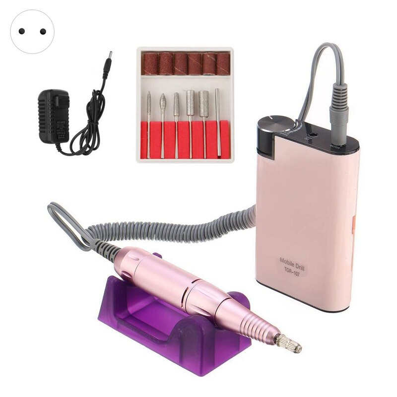 Neglefil slibning polering 30000 rpm indbygget batteri neglebor neglebuffer fil værktøj slibemaskine poler sæt