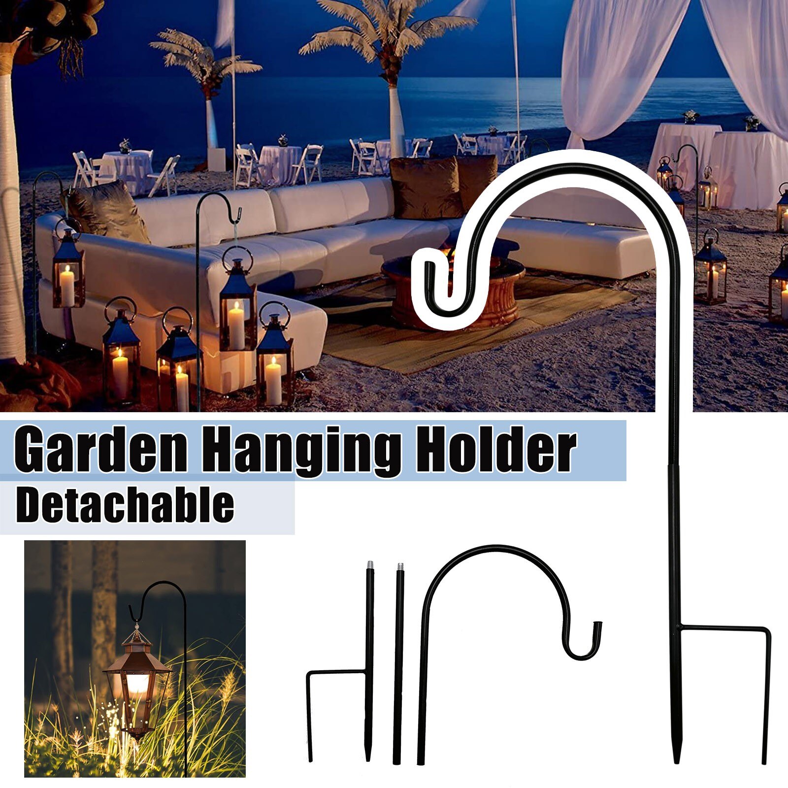 Shepherd-Hooks Garden Ground Plant Stand Lantern Stake For Flower Basket Hanging Basket Wall Hanging Flower Pot Holder Hanger
