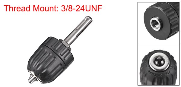 uxcell 1pcs 1/2" 3/8'' Drill Chuck Round/Hex Shank 3-Jaw Keyless Chuck with SDS-Plus 1/2inch-20UNF 3/8inch-24UNF: 0.8mm-10mm Round