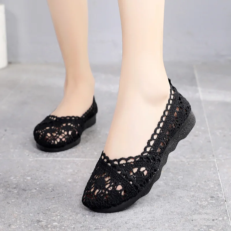 Scarpe da donna scarpe da pescatore donna mesh traspirante piatto fondo morbido scarpe da donna piselli scarpe da donna scarpe basse 2023
