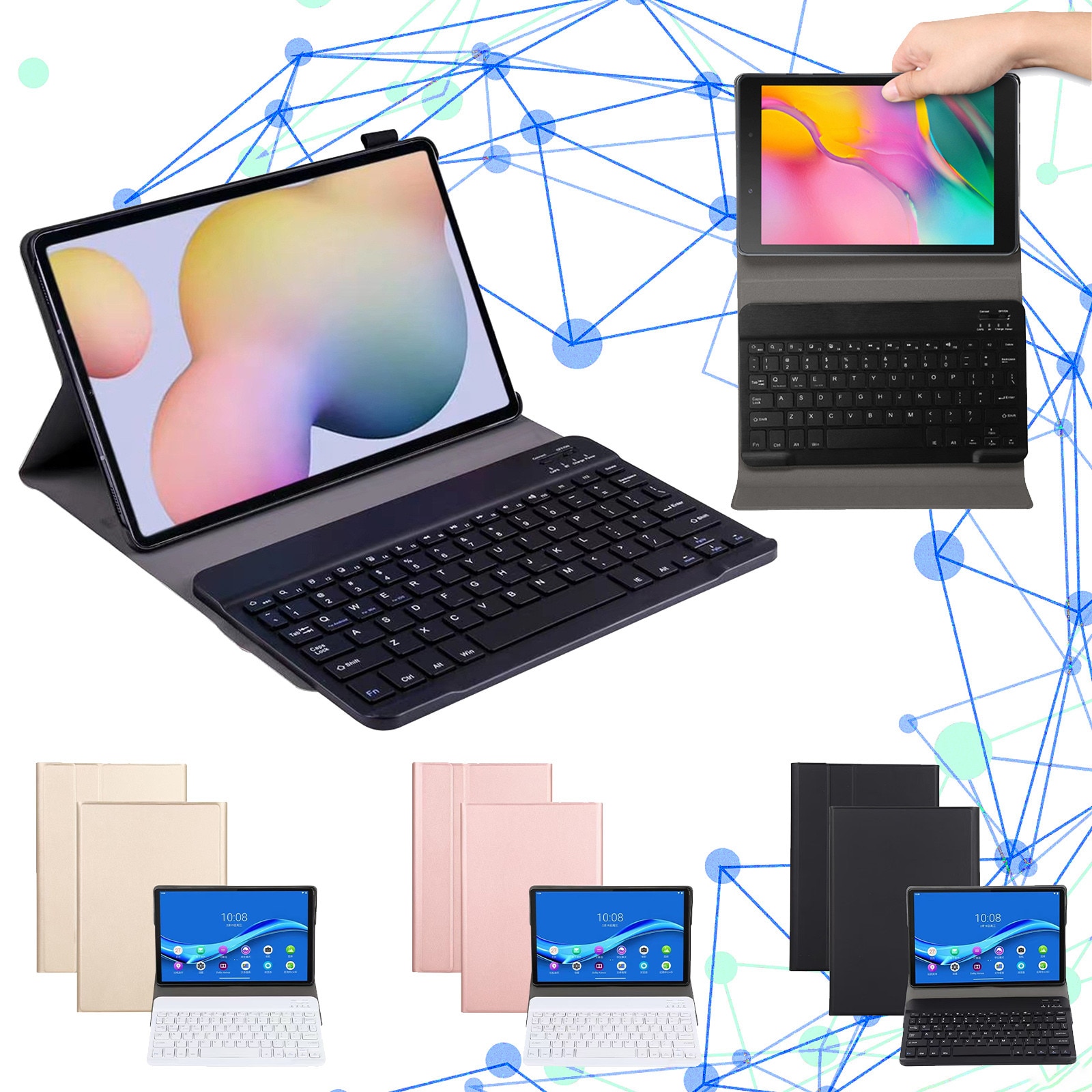 Nadaje się do Lenovo Tab M10 HD X306F TB-X306X 10.1 cala Tablet PC klawiatura Bluetooth z osłoną ochronną #30