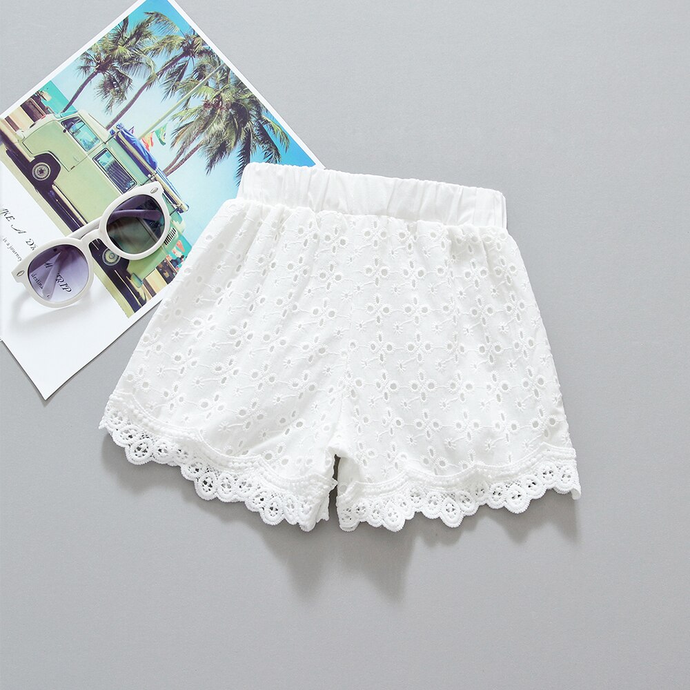 PatPat – short en dentelle blanche pour bébé fille, vêtement pour tout-petit
