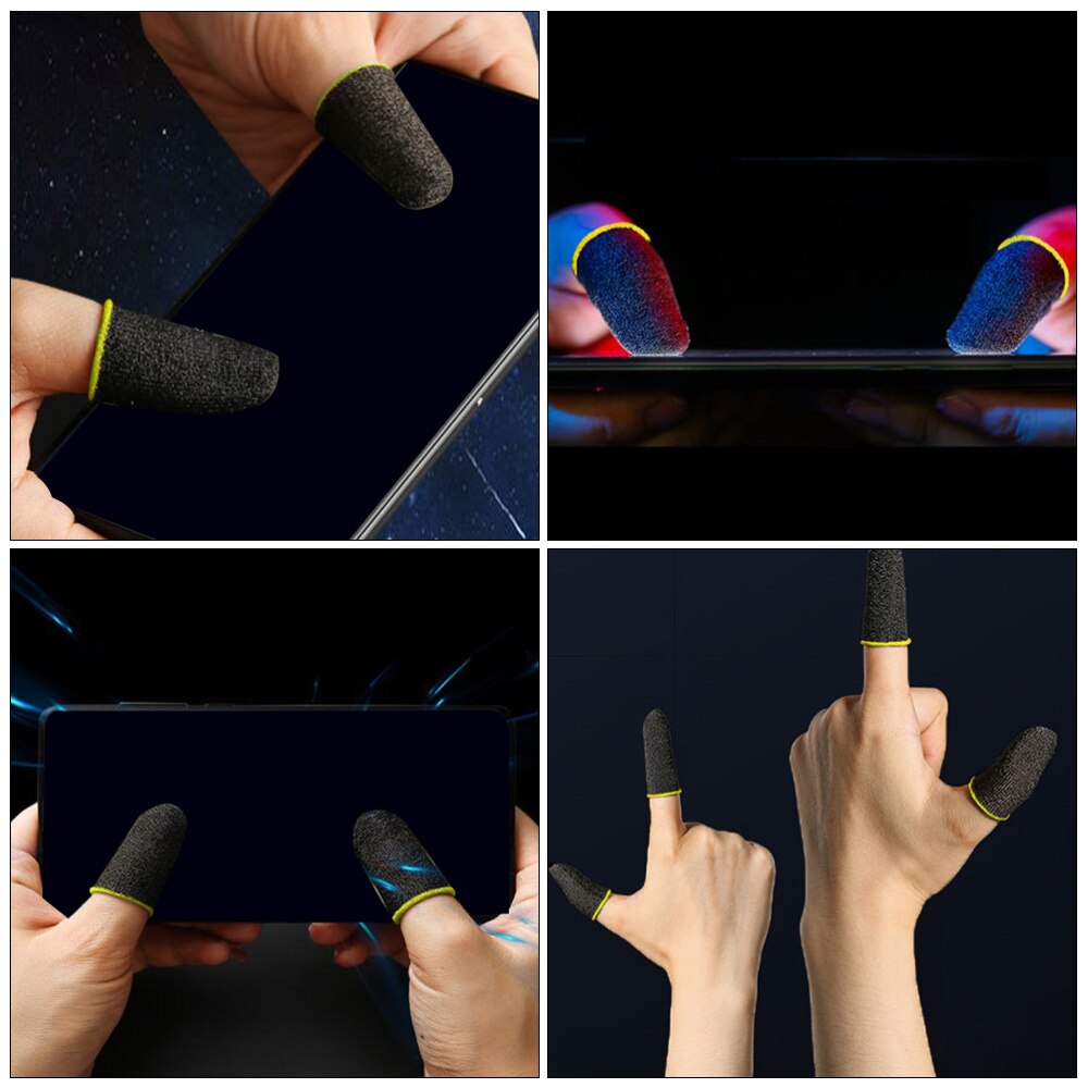 10Pcs Mobile Touchscreen Game Controller Finger Sleeves Anti-sweat Supply