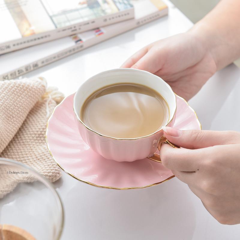 250ml Original Breakfast Cups Ceramic Set Of Cups Trays Tea Mugs High End Coffee Cups Drinking Glasses Luxury Tableware