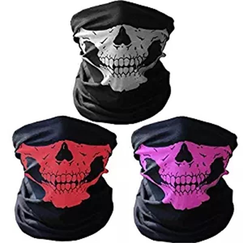 Motorcykelmask sommar balaclava 2 delar dödskalle spökmask biker motor ansiktsskydd vindtät utomhus ansiktsmasker halsduk
