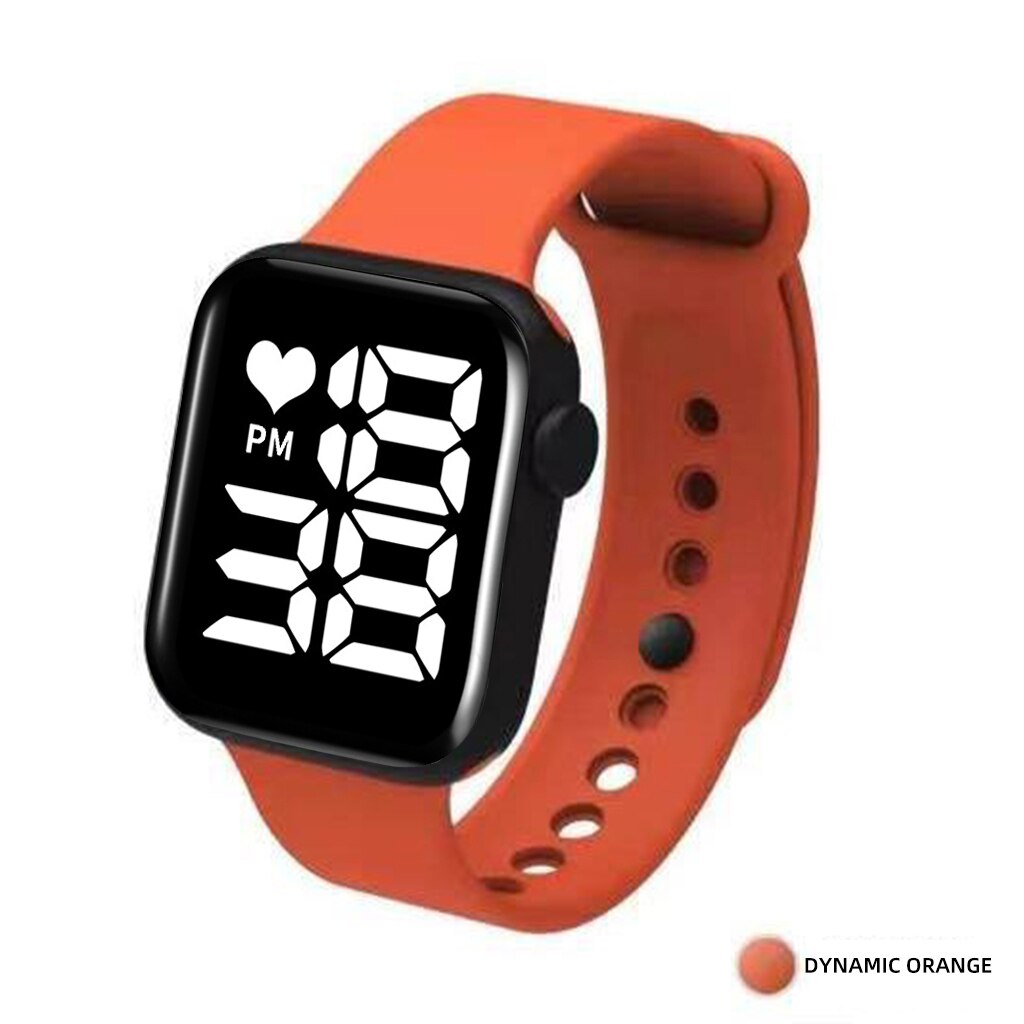 Relojes digitales completamente táctiles para mujer, reloj de silicona Simple, informal, a la , femenino: orange