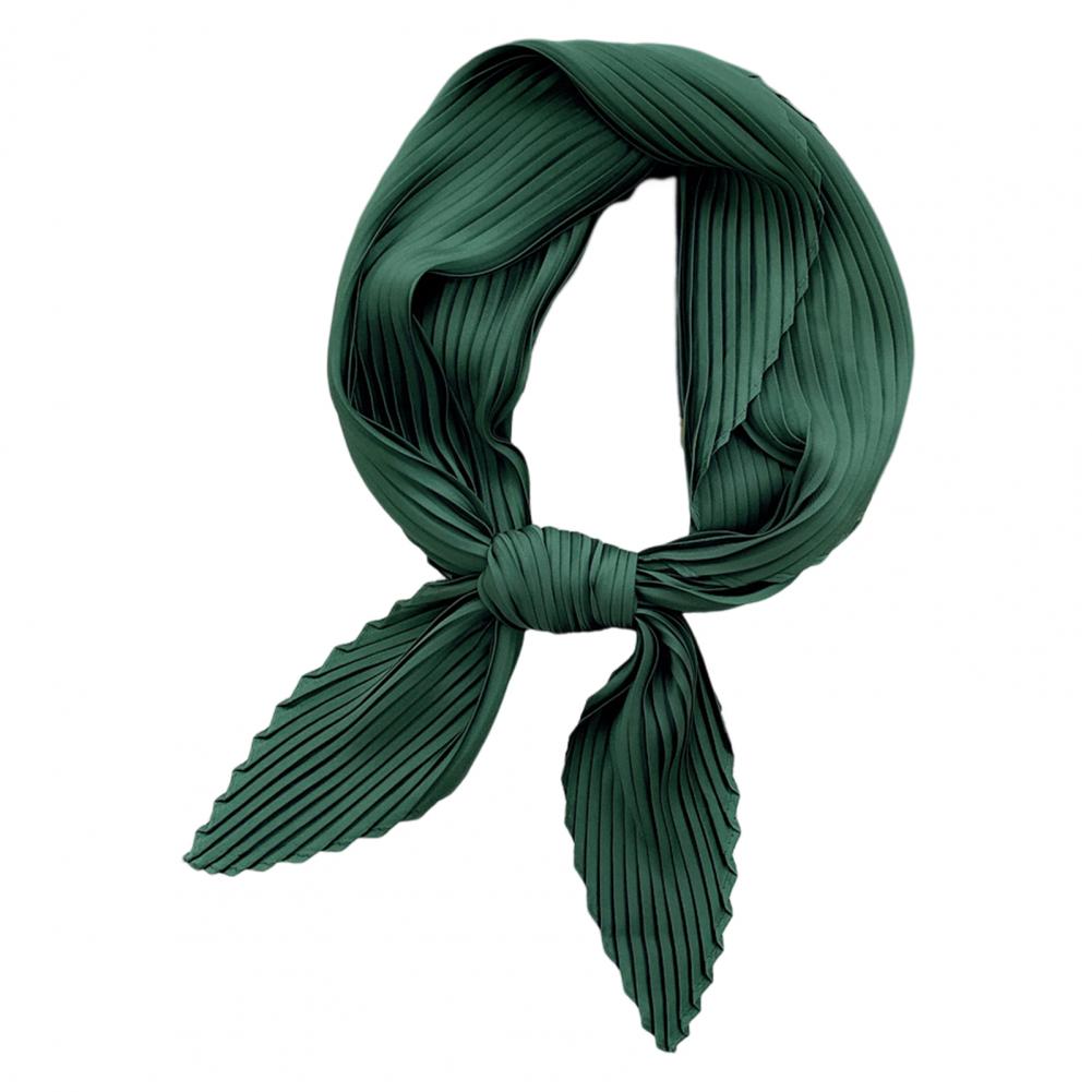Super doux Chic mince froissé écharpe cou porter tempérament femme écharpe plissée pour l'extérieur: green