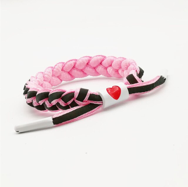 Reflektierende Armbinde Schnürsenkel Hand-betroffen Liebe Armbinde modisch Gradienten Fluoreszierende Paar Hand Seil Tragbare für Freunde: Rosa