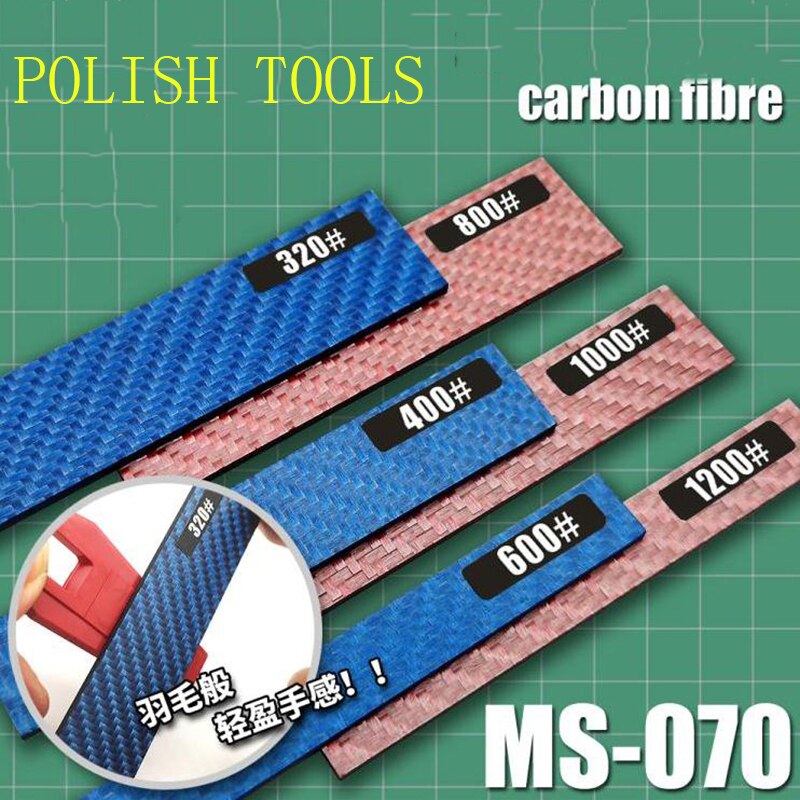 3pcs/Pack Carbon Fiber Sanding Board Polish Tool Model Tool 320# 400# 600# MS-070