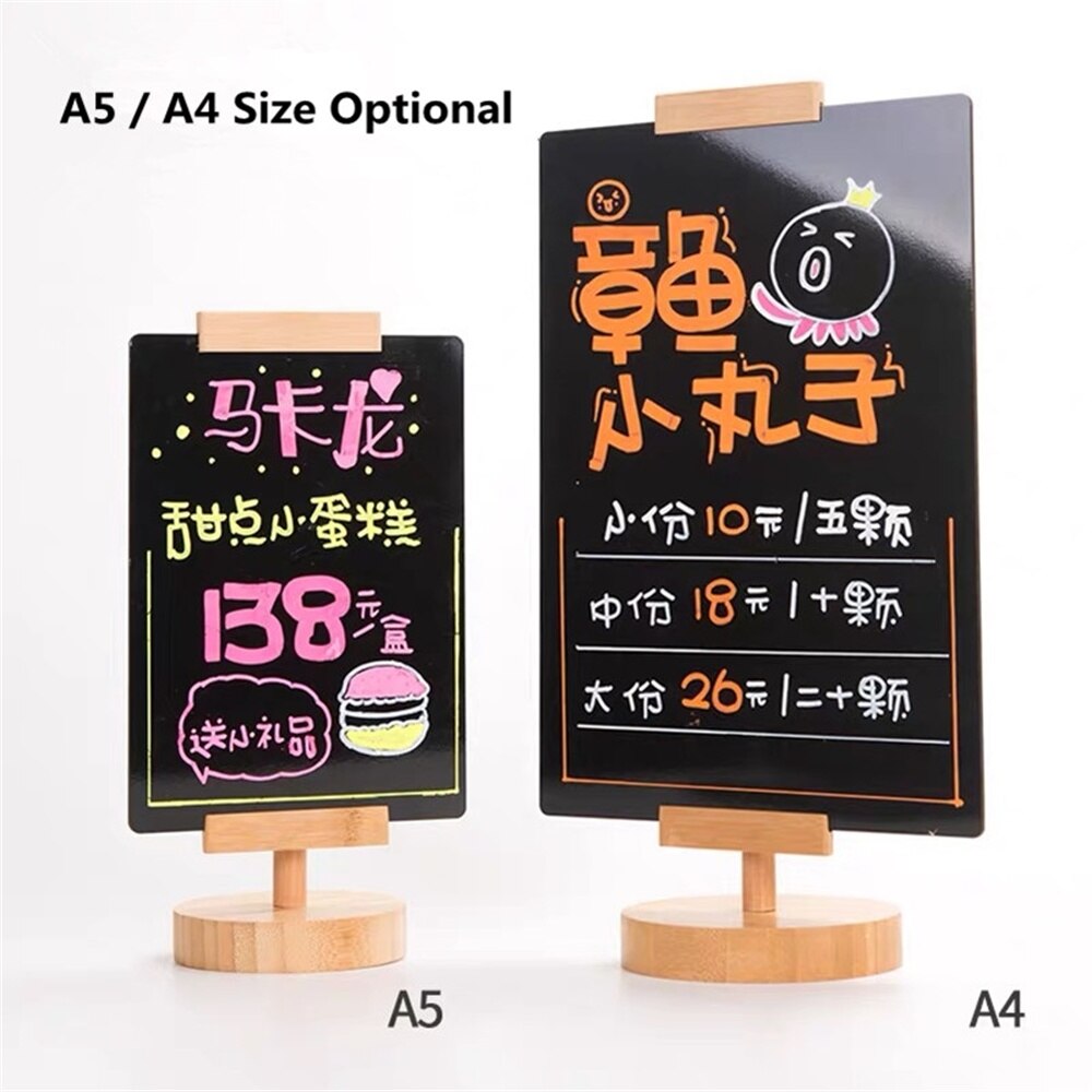 A5 Tabletop Diy Chalkboards Sign Stand Board Menu Card Price List Display For Restaurant Coffee Wedding Decorations