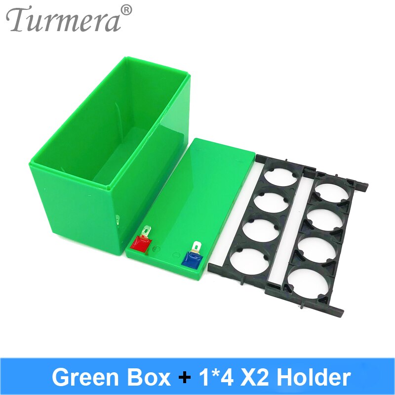 Turmera 32650 32700 Lifepo4 Battery Storage Box with 1x4 Bracket for 12V 7Ah Uninterrupted Power Supply and E-bike Battery Use: Green Box