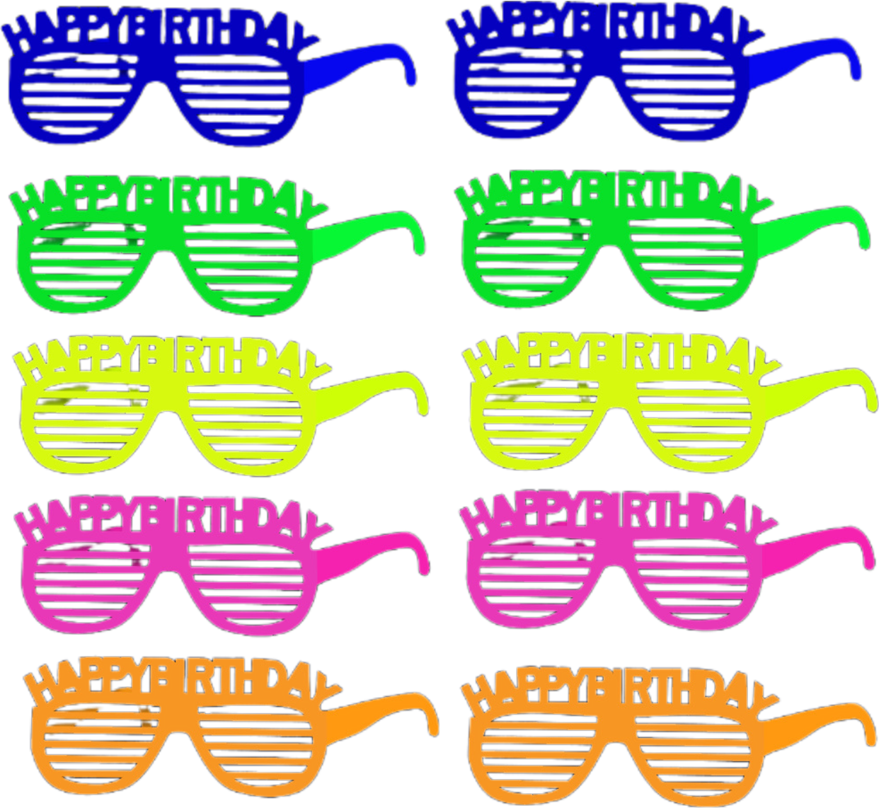 Lunettes à Obturateur en Plastique Fluorescent, Accessoires de ixd'Anniversaire, Chapeau et Gants Fluorescents, Lumière UV: Saphir profond