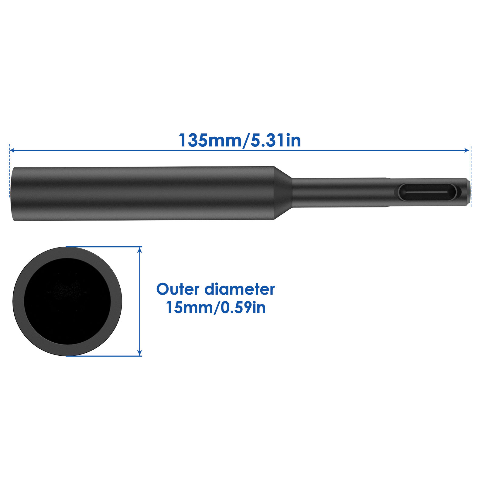 SDS Plus Ground Rod Driver for 5/8Inch and 3/4Inch Ground Rods Durable Hardened Steel for SDS Plus Rotary Hammer Drill Power Too: Brown