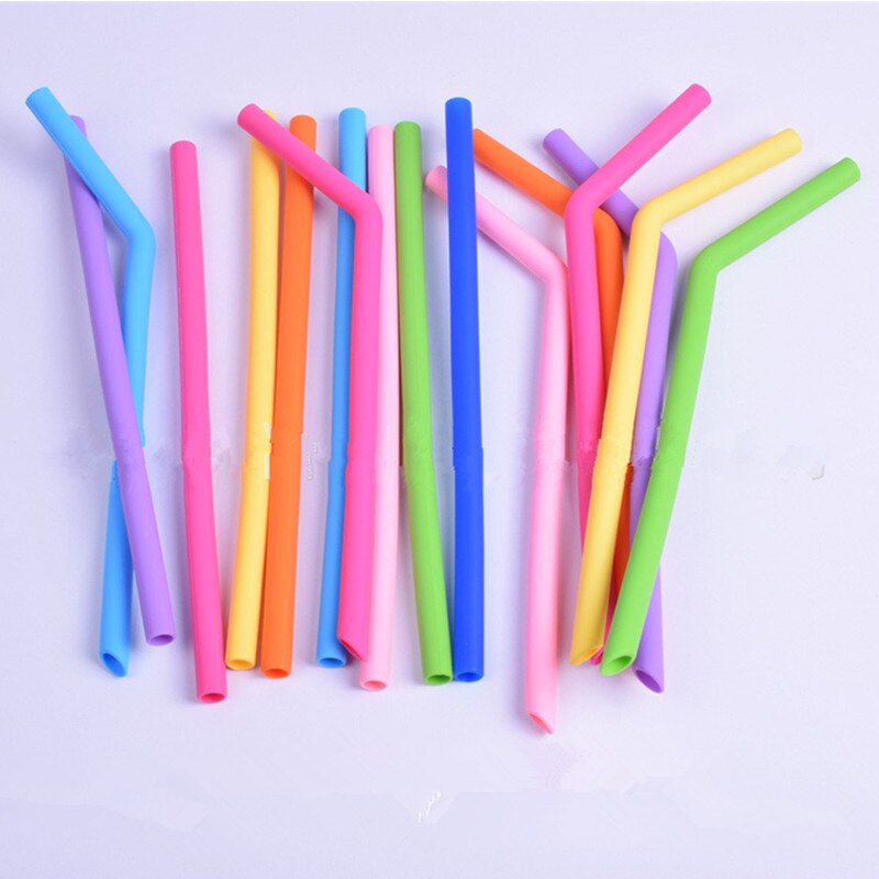 Extra Wide 14mm Silicone Bubble Tea Straw Reusable Boba tea Straws 50pcs Smotthie drinking Flexible Straws Party Bar Accessories