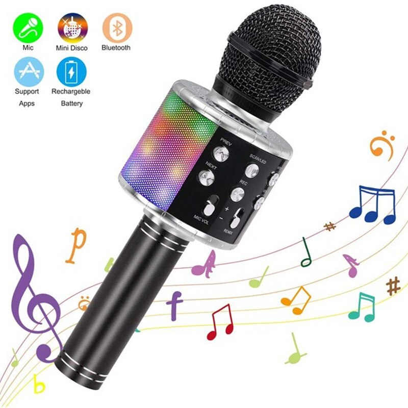 Karaoke Microphone Wireless Bluetooth Microphone Speaker Handheld Microfone Player Singing Recorder Mic Home KTV
