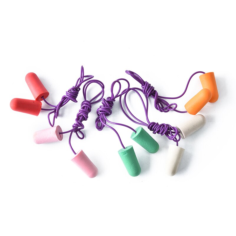 1 paar zachte, lichte schuim oordopjes, beschermers, oordopjes, 5 kleuren