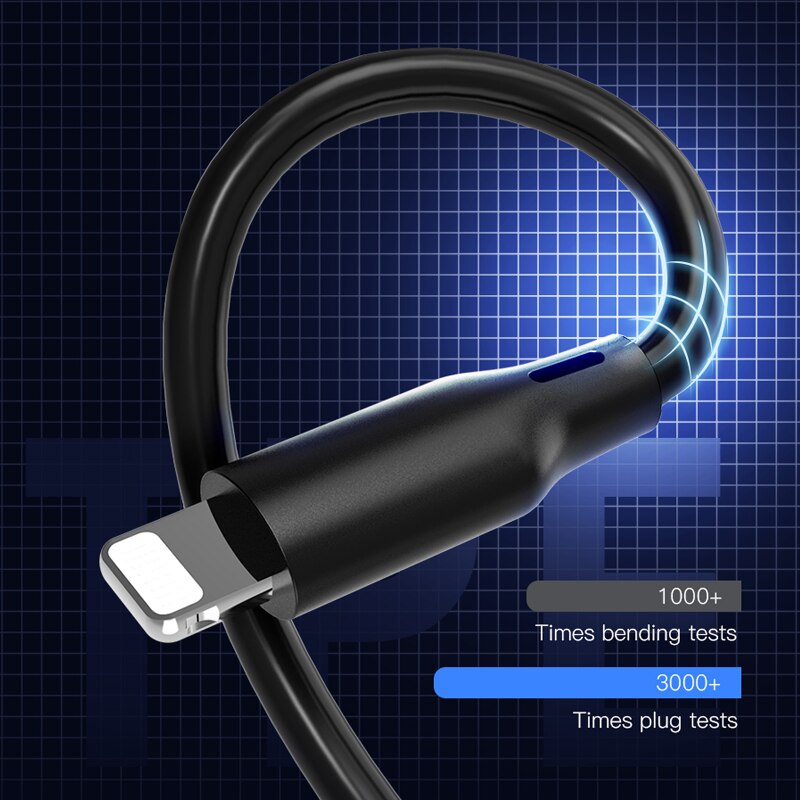 ! TPE Cabo USB Para o iphone X XS MAX XR ACCEZZ 8 7 6 6S 5 5S Além de Iluminação de Carregamento cabo de dados Para Apple ipad Mini Cabo de Carga 3M