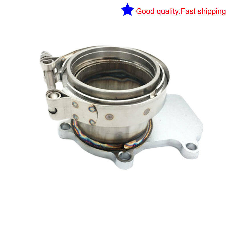 KIMISS Stainless Steel for Holset WH1C HX35 HX35W Downpipe Turbo Flange to 3 V-band Adaptor 